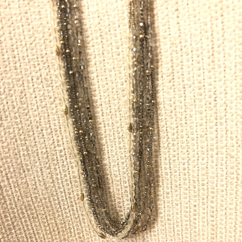 Long multistrand beaded necklace, Loft